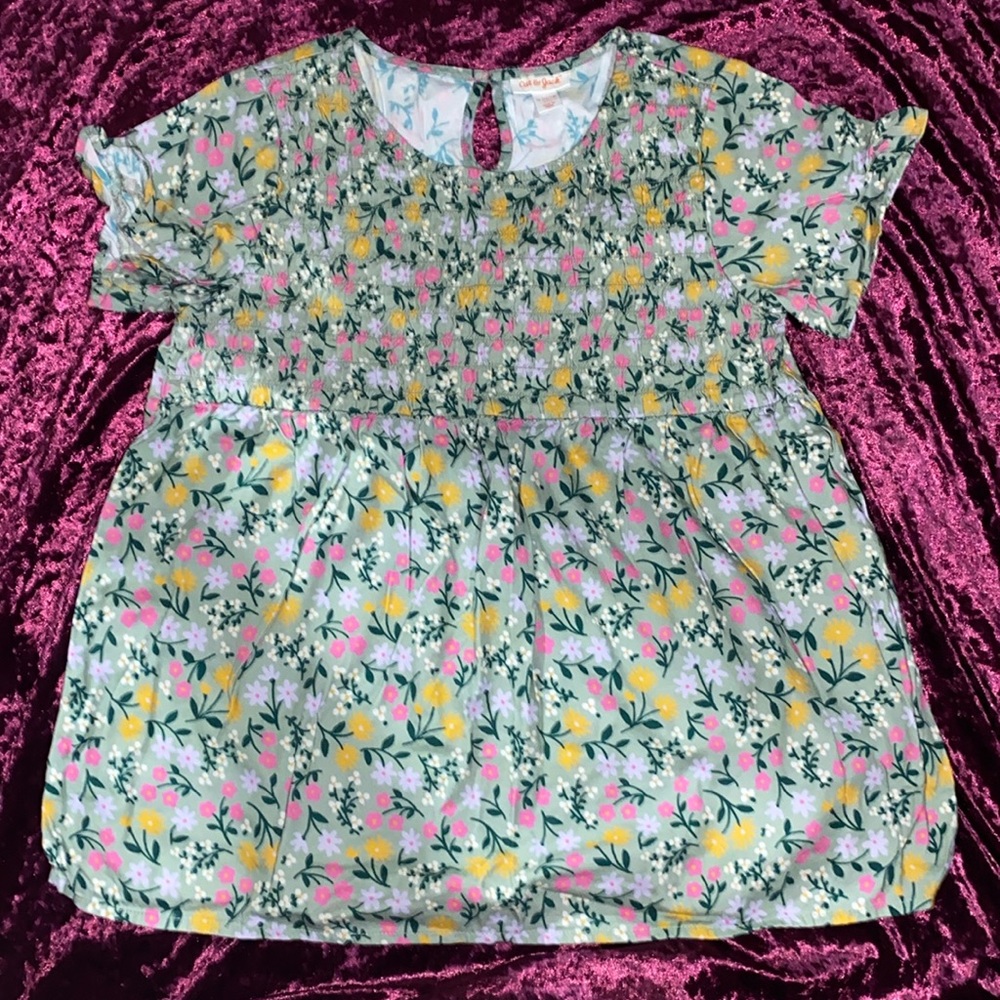 Cat & Jack Floral Smock Peplum Top